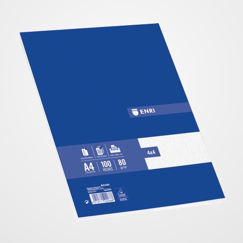PAPEL A4 ENRI  80g 100h CUADRIC.4x4