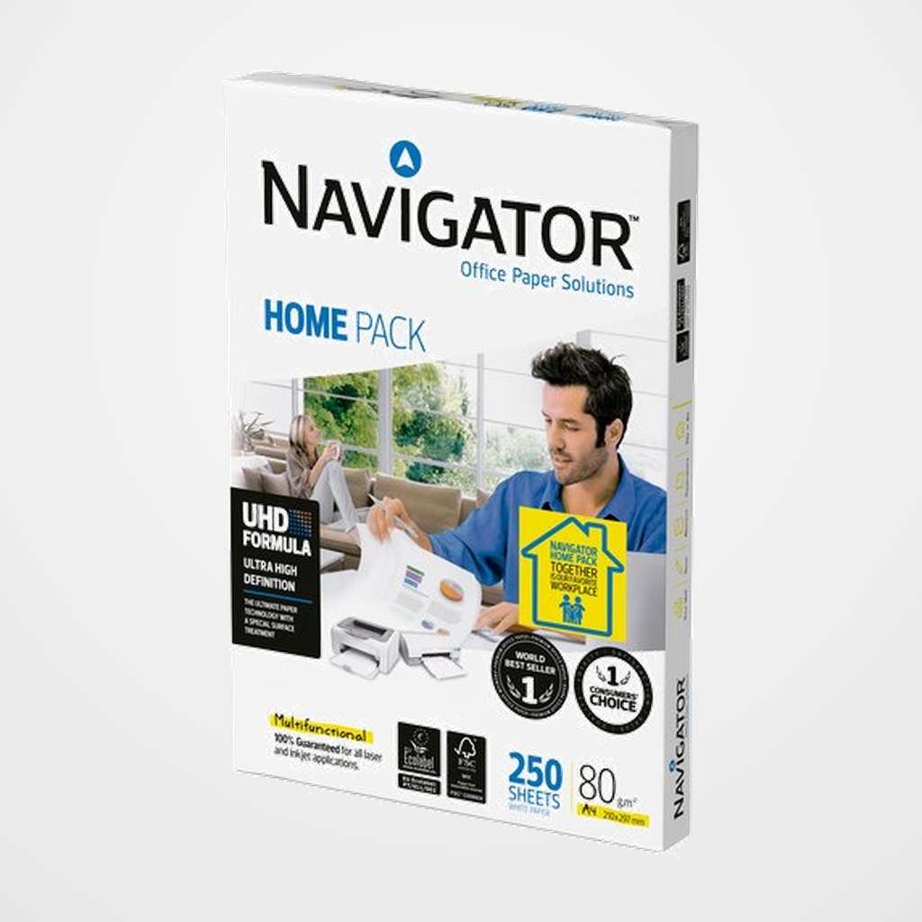 PAPEL A4 NAVIGATOR  80g 250h HOME PACK