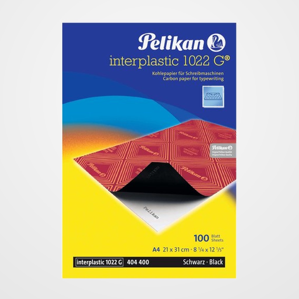 PAPEL CARBON PELIKAN INTERPLASTIC 1022G A4 caja de 100 NEGRO (404400)