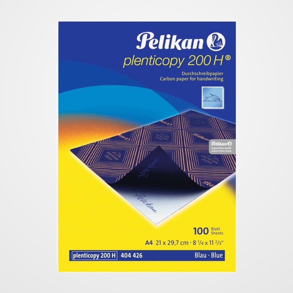 PAPEL CARBON PELIKAN PLENTICOPY 200H A4 caja de 100 AZUL (404426)