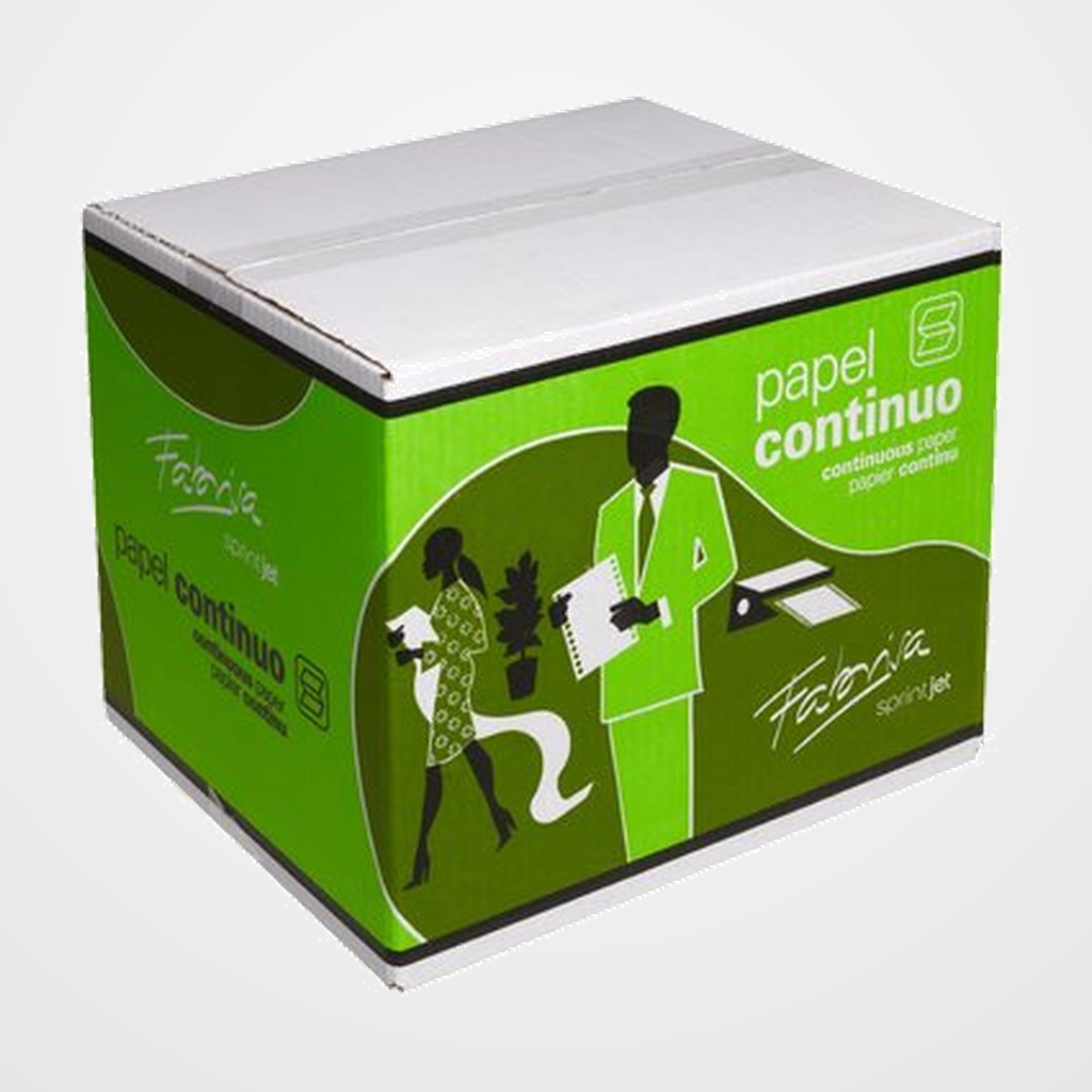 PAPEL CONTINUO BLANCO 11 x250 1 HOJA  2 CEJAS caja de 2500