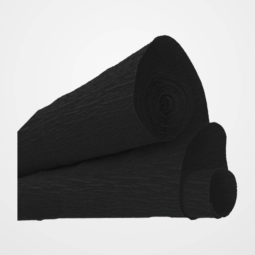 PAPEL CREPE (PINOCHO) SPAPER FLOWER 0,5x2,5 m NEGRO