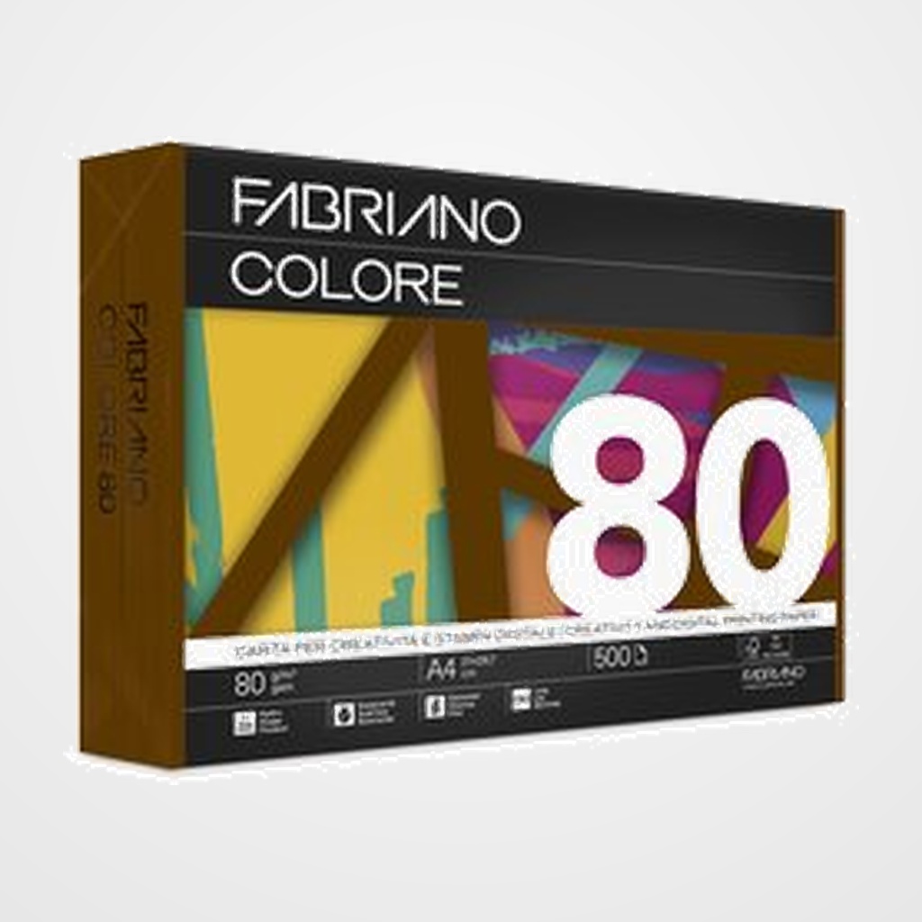 PAPEL de COLOR A4 COLORE 80g 500h MARRON (MARRONE)