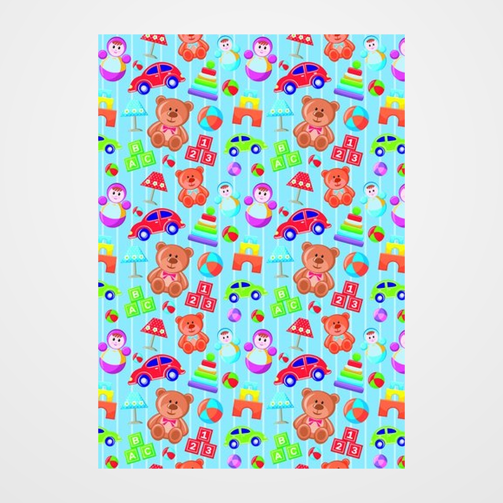 PAPEL de REGALO BOBINA BASIKA 31 cm x 80 m (2 Kg aprox.) INFANTIL (IN2302-B 31 CM)