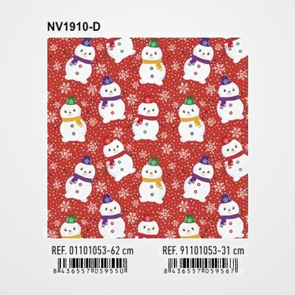 PAPEL de REGALO BOBINA BASIKA 31 cm x 80 m (2 Kg aprox.) NAVIDAD (NV1910-D 31 CM)