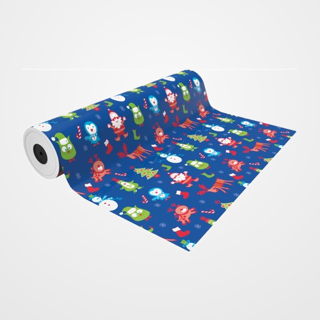 PAPEL de REGALO BOBINA BASIKA 31 cm x 80 m (2 Kg aprox.) NAVIDAD (NV2003-D 31 CM)