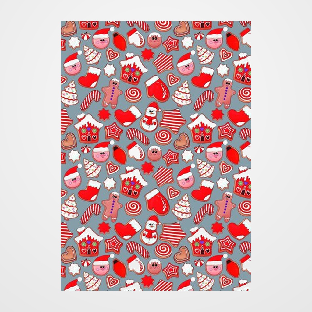 PAPEL de REGALO BOBINA BASIKA 31 cm x 80 m (2 Kg aprox.) NAVIDAD (NV2102-A 31 CM)
