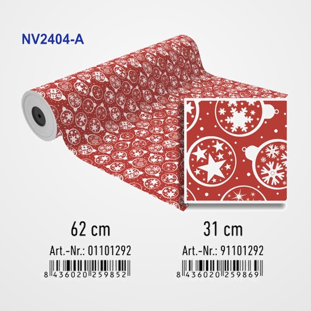 PAPEL de REGALO BOBINA BASIKA 31 cm x 80 m (2 Kg aprox.) NAVIDAD (NV2404-A 31 CM)