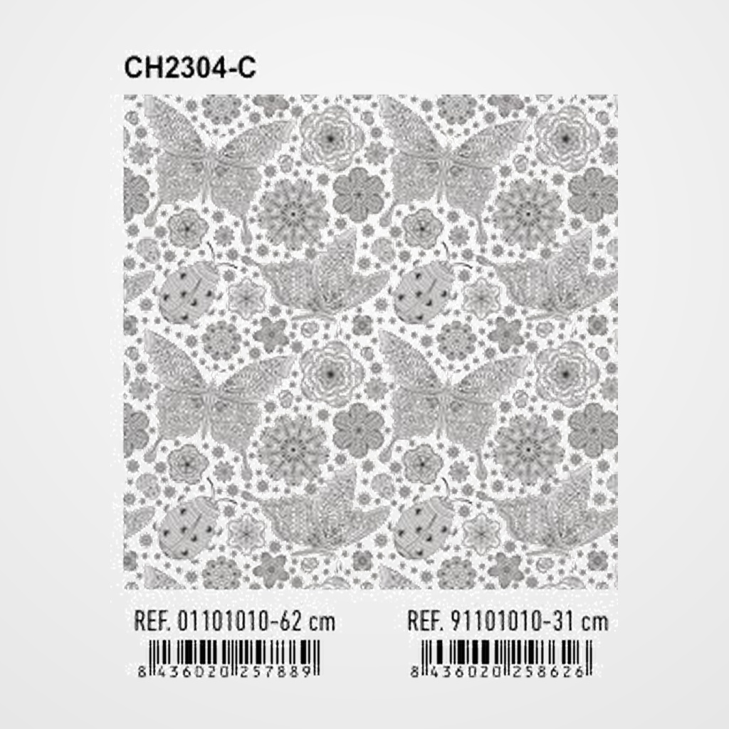 PAPEL de REGALO BOBINA BASIKA 31 cm x 80 m (2 Kg aprox.) TODO AÑO (CH2304-C 31 CM)