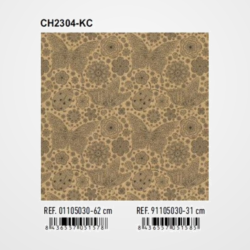 PAPEL de REGALO BOBINA BASIKA 31 cm x 80 m (2 Kg aprox.) TODO AÑO (CH2304-KC 31 CM)