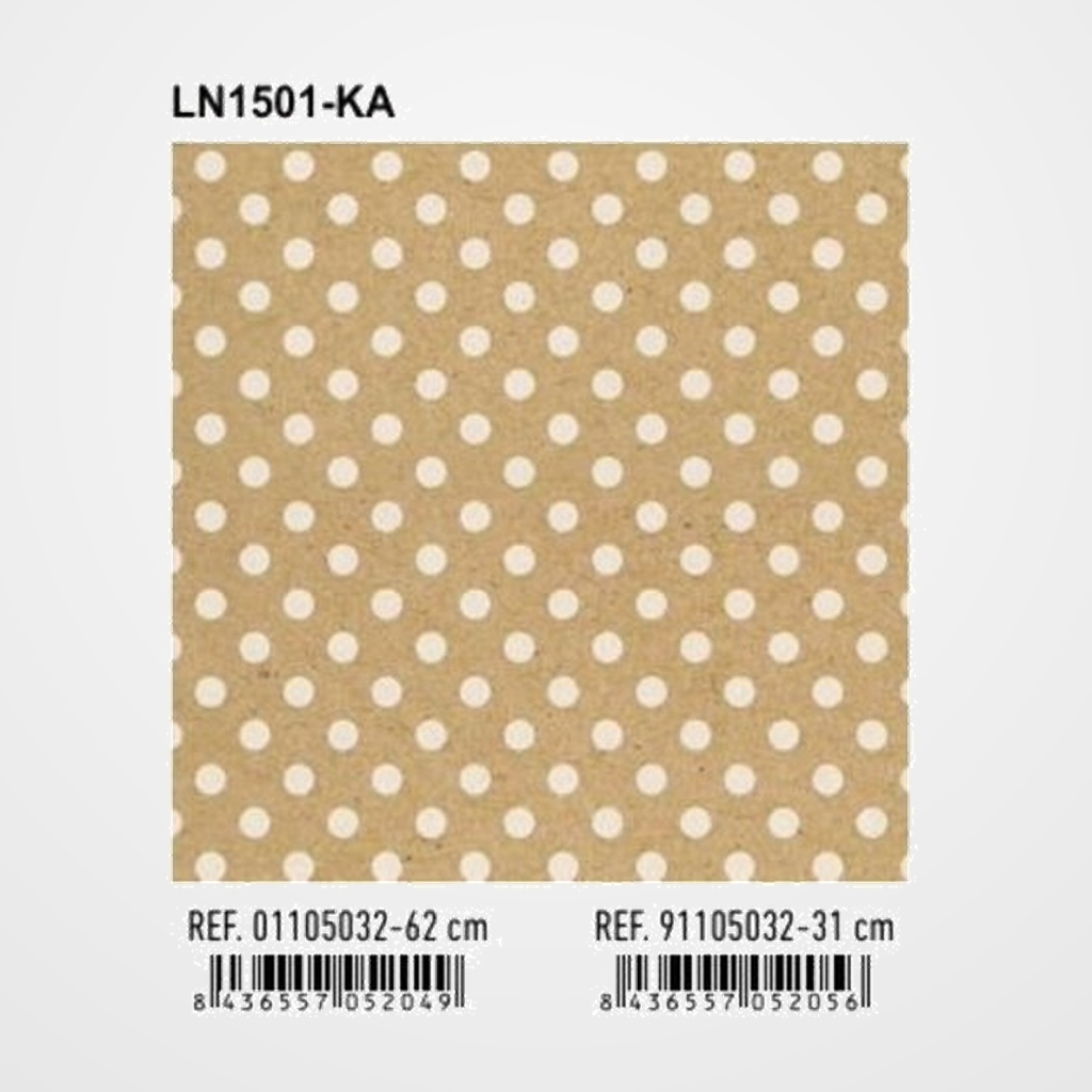 PAPEL de REGALO BOBINA BASIKA 62 cm x 80 m (4 Kg aprox.) LUNARES (LN1501-KA 62 CM)