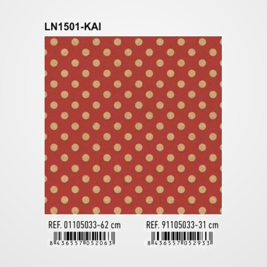 PAPEL de REGALO BOBINA BASIKA 62 cm x 80 m (4 Kg aprox.) LUNARES (LN1501-KAI 62 CM)