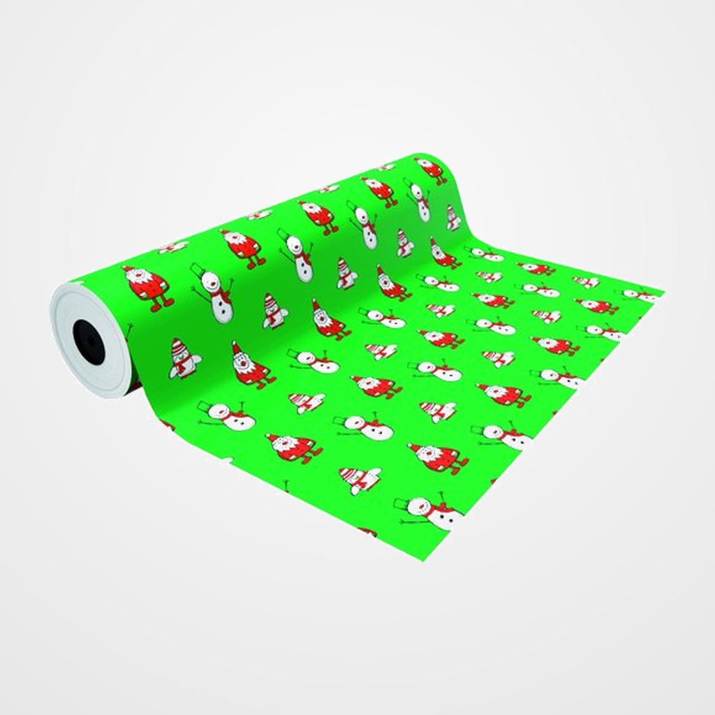 PAPEL de REGALO BOBINA BASIKA 62 cm x 80 m (4 Kg aprox.) NAVIDAD (NV1910-B 62 CM)