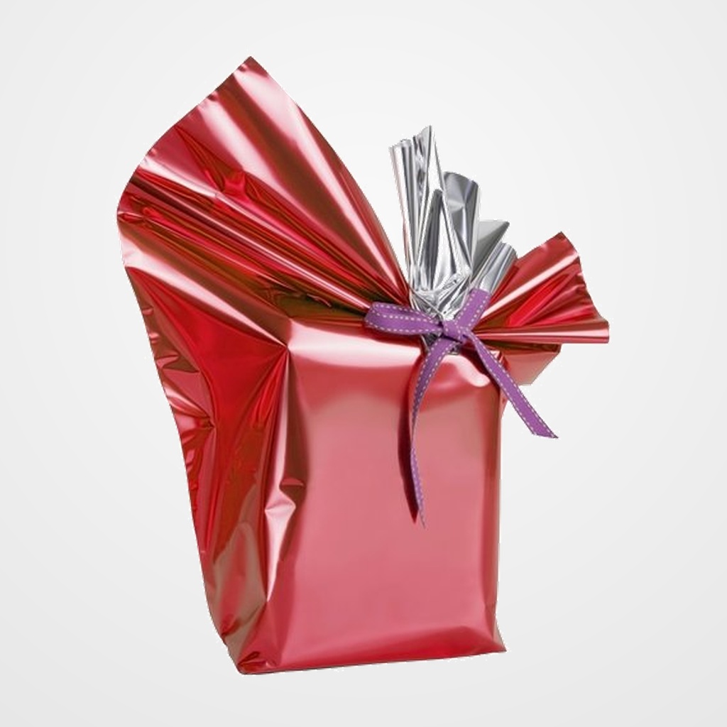 PAPEL de REGALO BOBINA COLIBRI 30 cm x 30 m SIMPLE ROJO METALIZADO