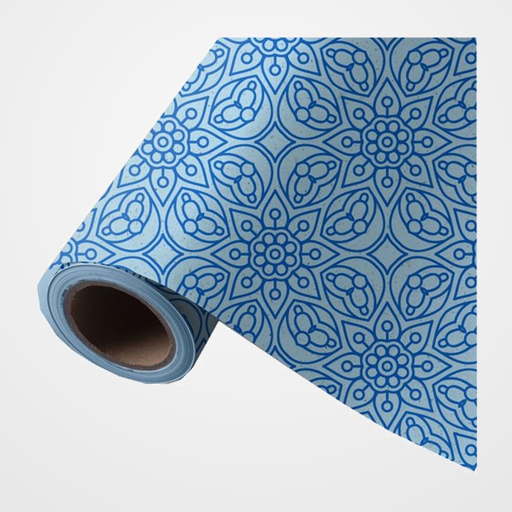 PAPEL de REGALO BOBINA WONDER WRAPPER CAÑA DE AZUCAR  62 cm x 85 m (4 Kg aprox.) TODO AÑO MANDALA AZUL