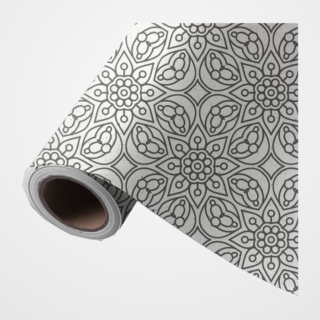 PAPEL de REGALO BOBINA WONDER WRAPPER CAÑA DE AZUCAR  62 cm x 85 m (4 Kg aprox.) TODO AÑO MANDALA MARRON Y BLANCO