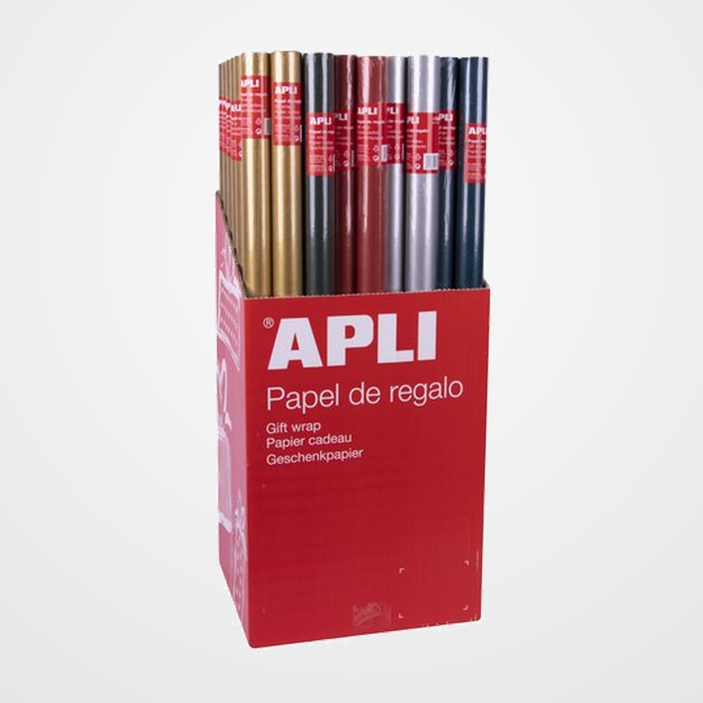 PAPEL de REGALO ROLLO APLI 0,7x2 m (CAJA de 55) KRAFT COLOR
