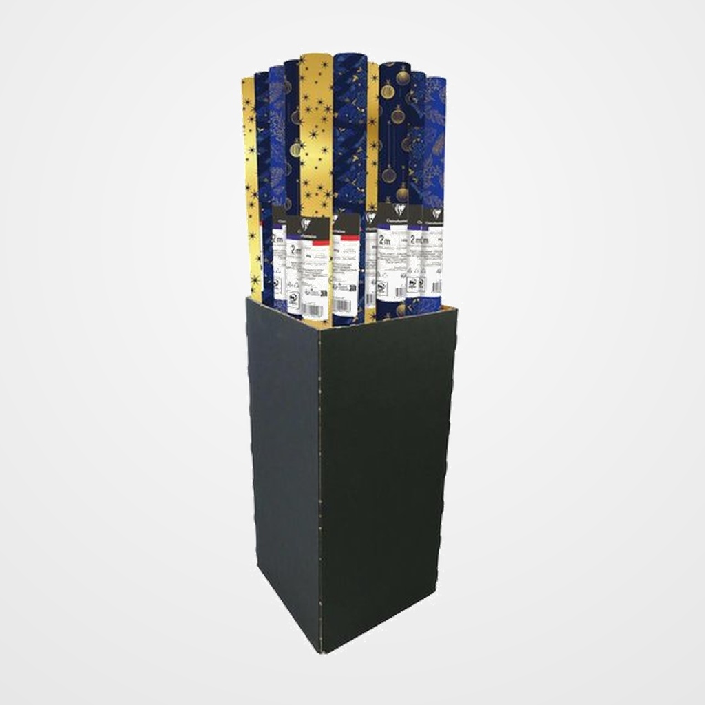 PAPEL de REGALO ROLLO CLAIREFONTAINE 0,7x2 m (CAJA de 30) EXCELLIA NAVIDAD AZURITA