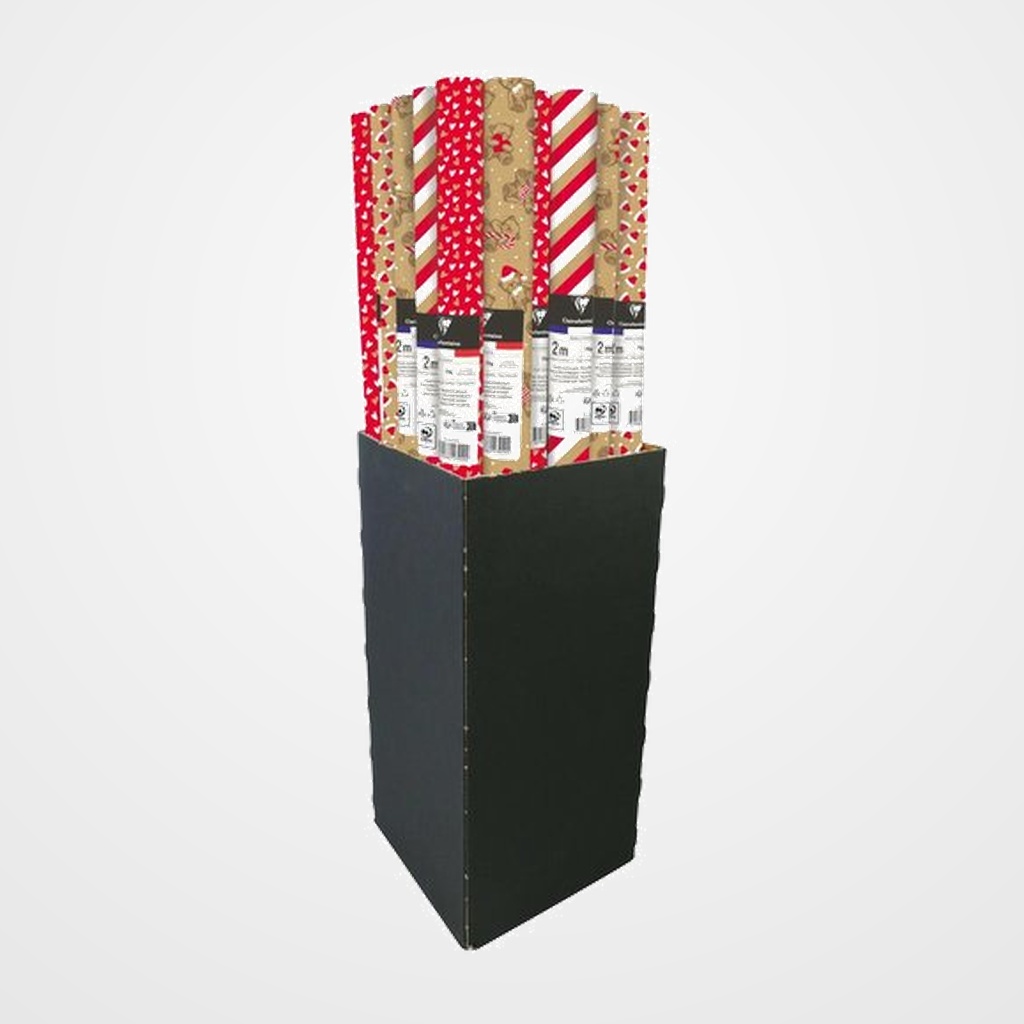 PAPEL de REGALO ROLLO CLAIREFONTAINE 0,7x2 m (CAJA de 30) KRAFT NAVIDAD OSITO