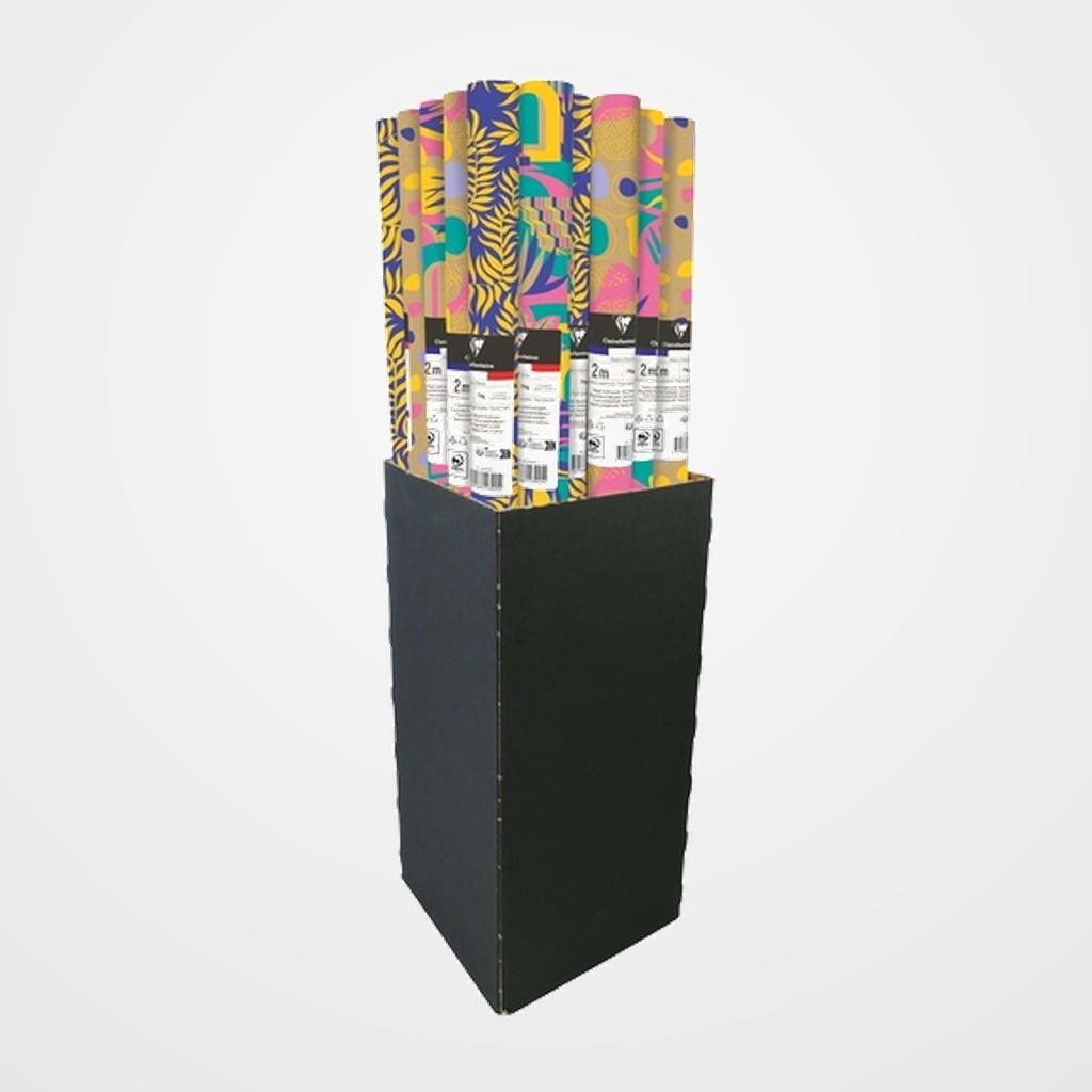 PAPEL de REGALO ROLLO CLAIREFONTAINE 0,7x2 m (CAJA de 30) 70g KRAFT TODO AÑO MY LIWA