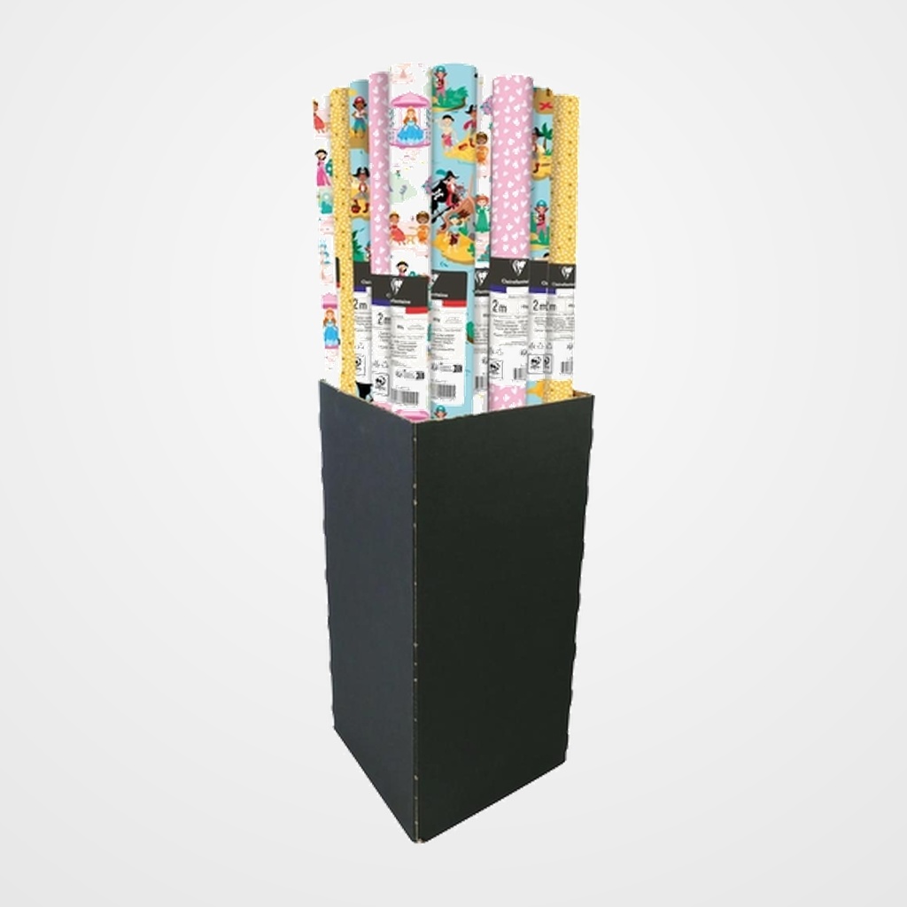 PAPEL de REGALO ROLLO CLAIREFONTAINE 0,7x2 m (CAJA de 30) 80g EXCELLIA ERASE UNA VEZ