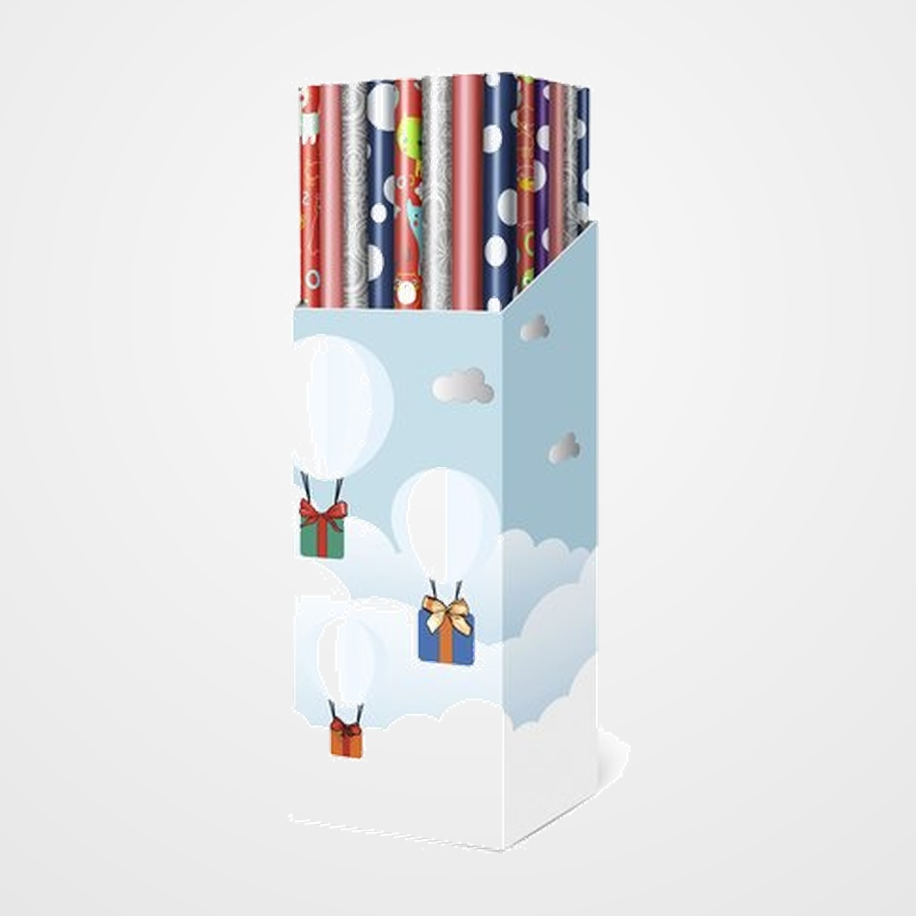 PAPEL de REGALO ROLLO TV 1x2 m (CAJA de 40) DISEÑO