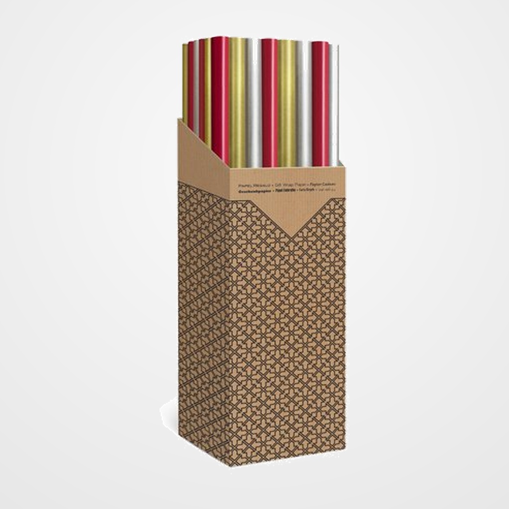 PAPEL de REGALO ROLLO TV 1x2 m (CAJA de 40) KRAFT MARRON