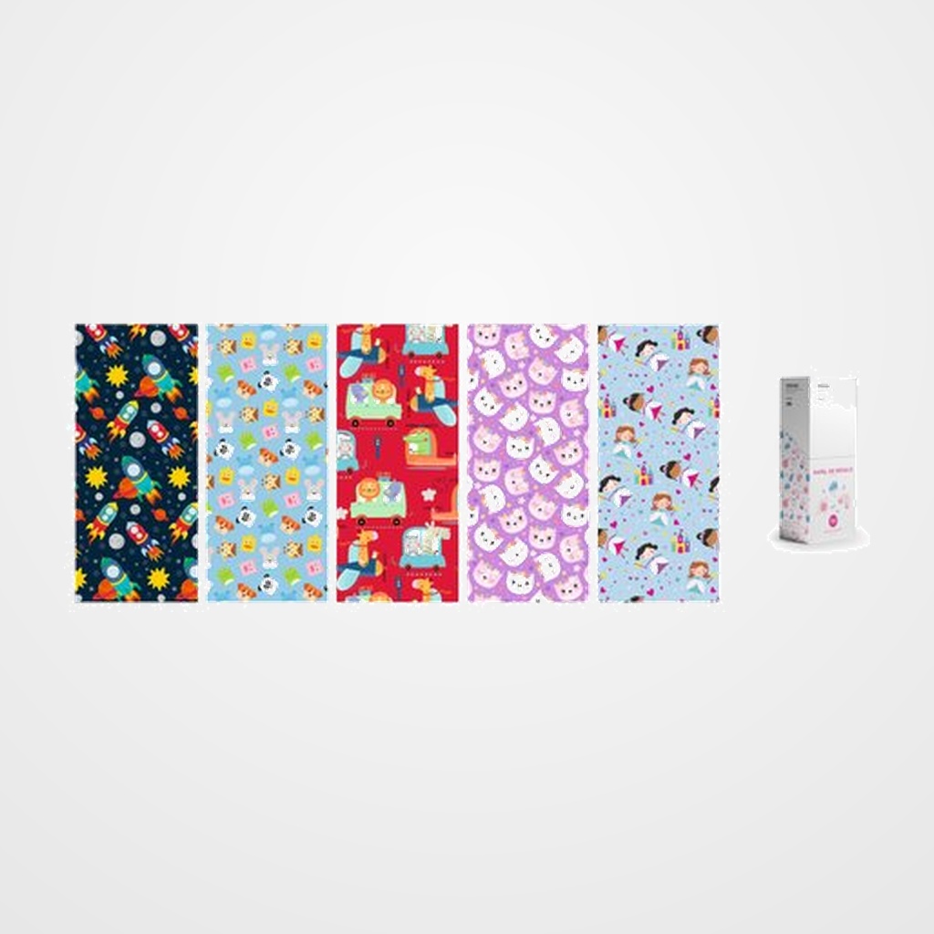 PAPEL de REGALO ROLLO WONDER WRAPPER 0,7x2 m (CAJA de 50) INFANTIL