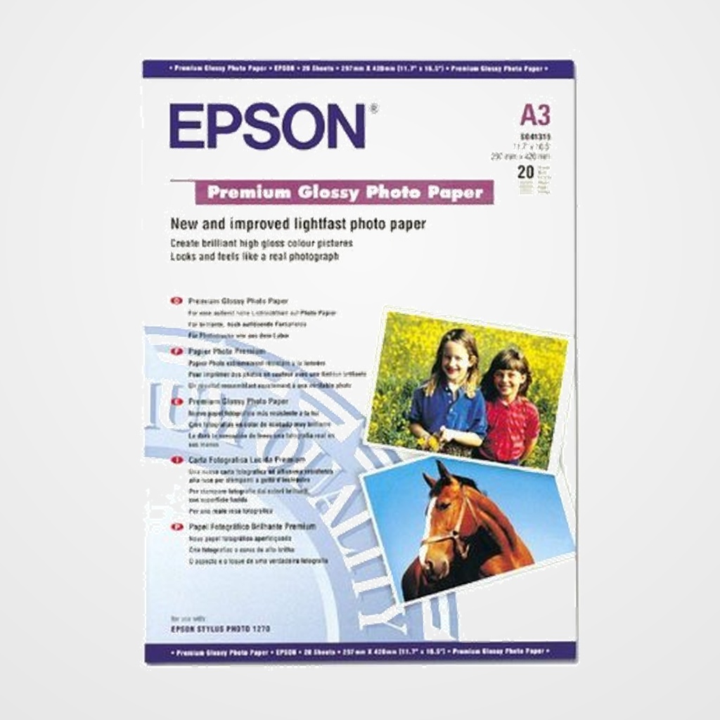 PAPEL EPSON GLOSSY PHOTO A3 255 Gr. 20 Hj.