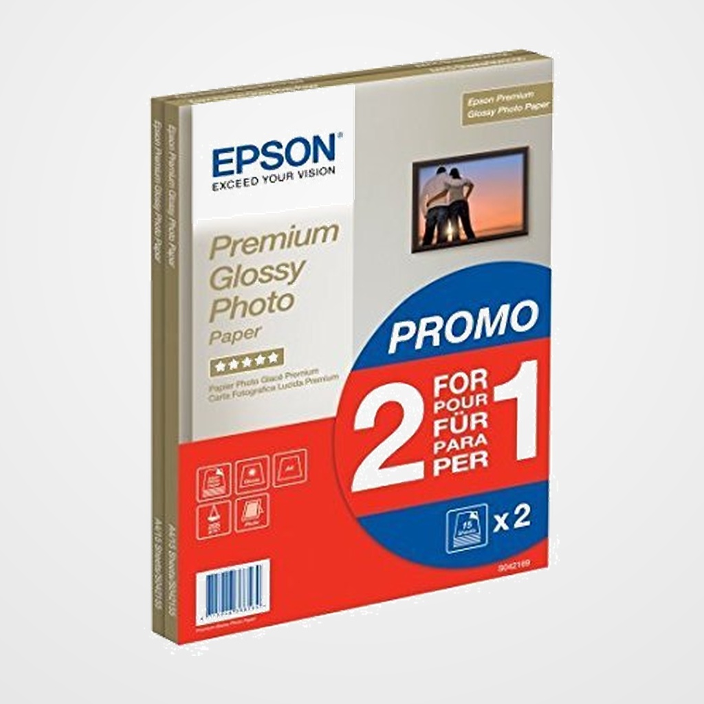 PAPEL EPSON GLOSSY PHOTO A4 255 Gr. 15 Hj. (promo 2x1)