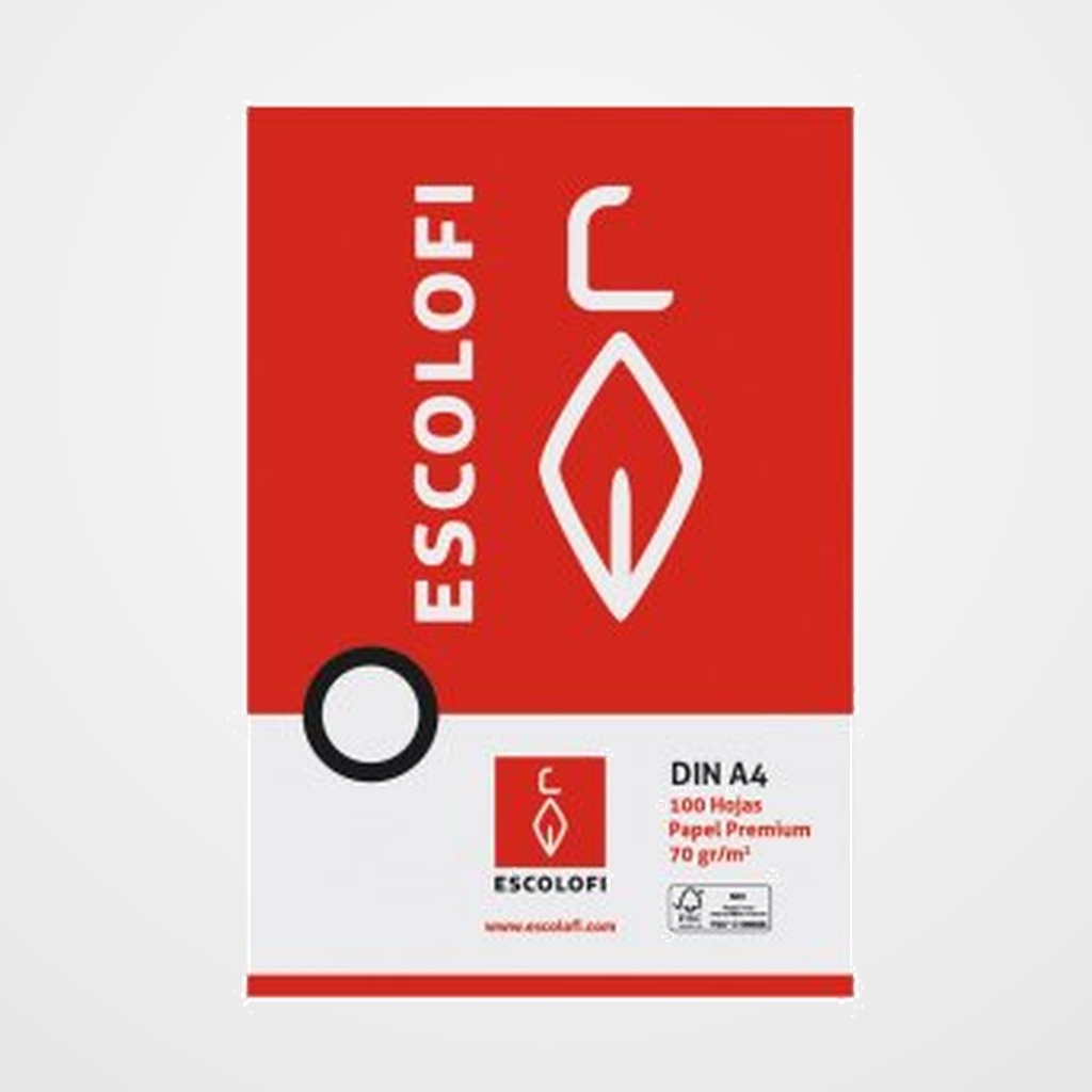 PAPEL ESCOLOFI A4 100h 70gr CUADRIC.3x3 PAUTADA C/MARGEN