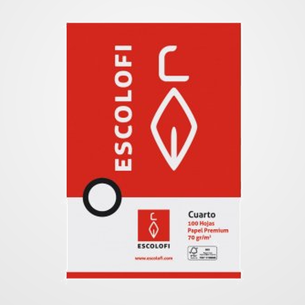 PAPEL ESCOLOFI 4º 100h 70gr CUADRIC.3x3 PAUTADA C/MARGEN