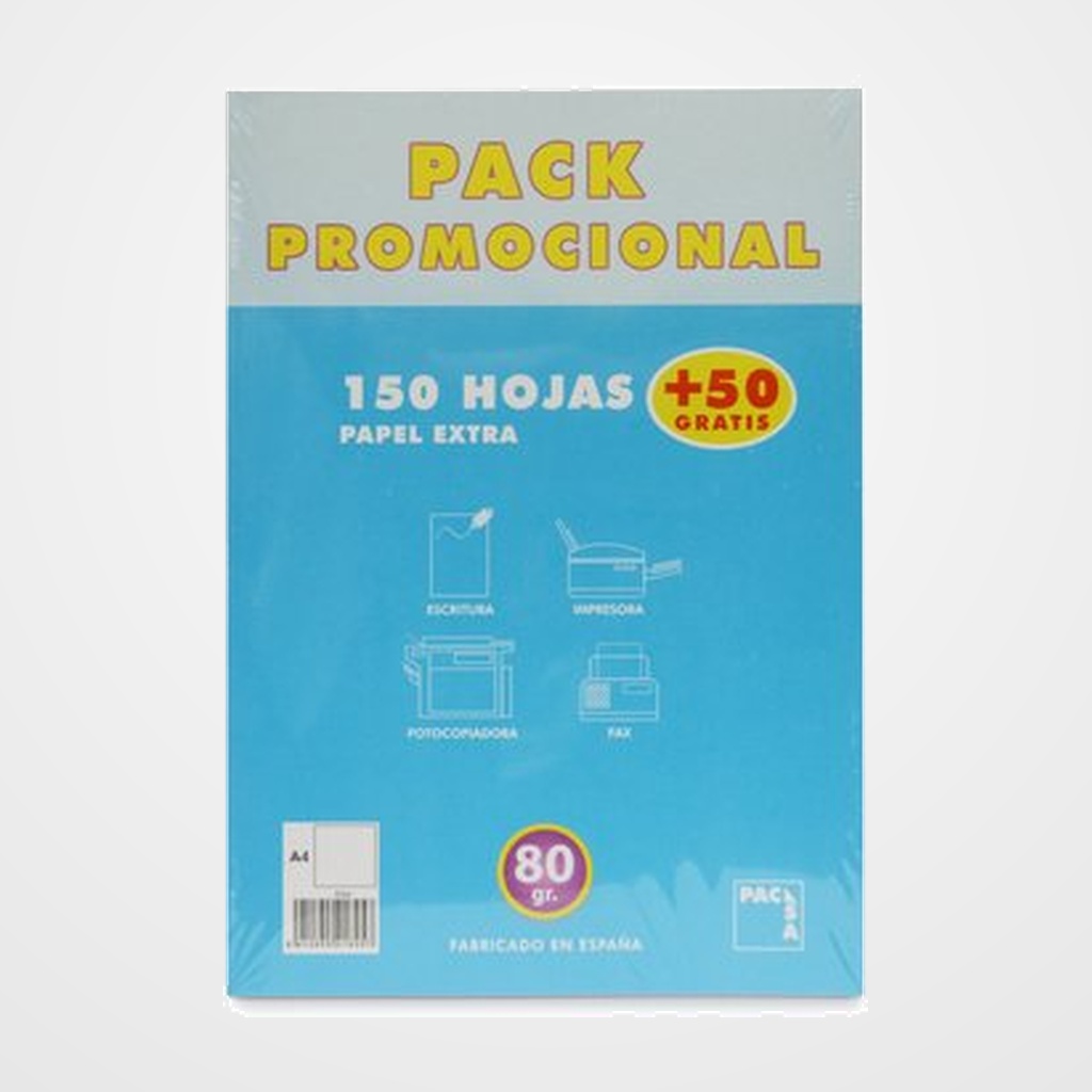 PAPEL PACSA A4 200h (150+50) 80g LISO