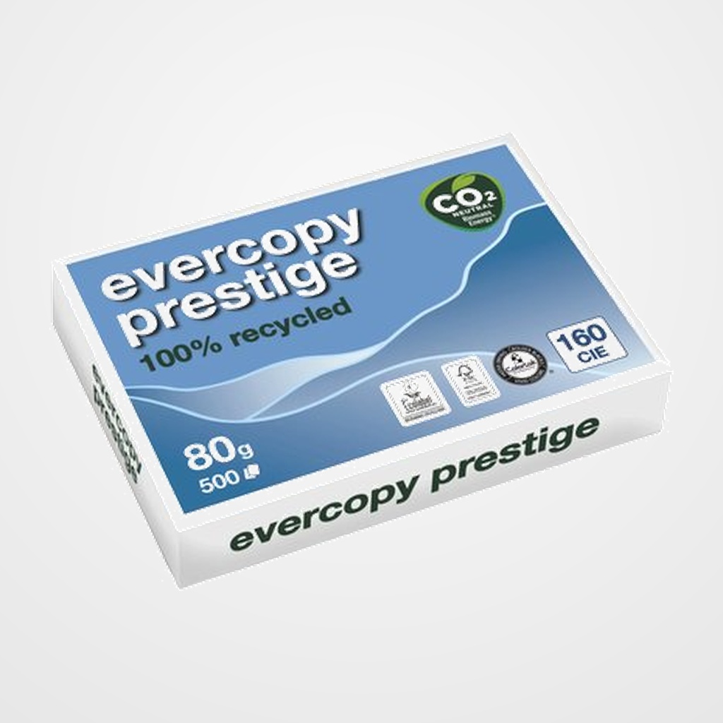 PAPEL RECICLADO A3 CLAIREFONTAINE EVERCOPY PRESTIGE 80g 500h