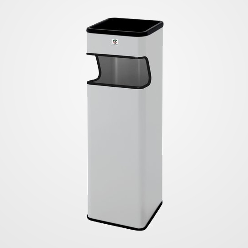 PAPELERA CENICERO CILINDRO METALICA CUADRADA B-33 9006