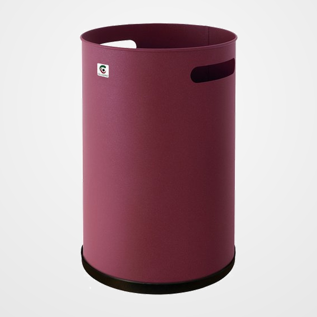 PAPELERA METALICA CILINDRO P-21 (25 Ø x 37cm) 18 LITROS BURDEOS
