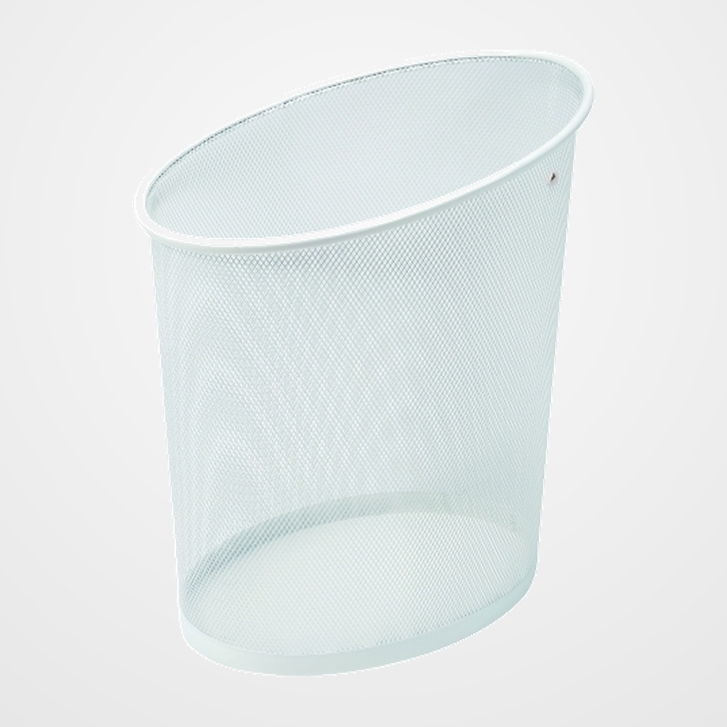 PAPELERA METALICA REJILLA ALBA 18 L MESH BLANCO