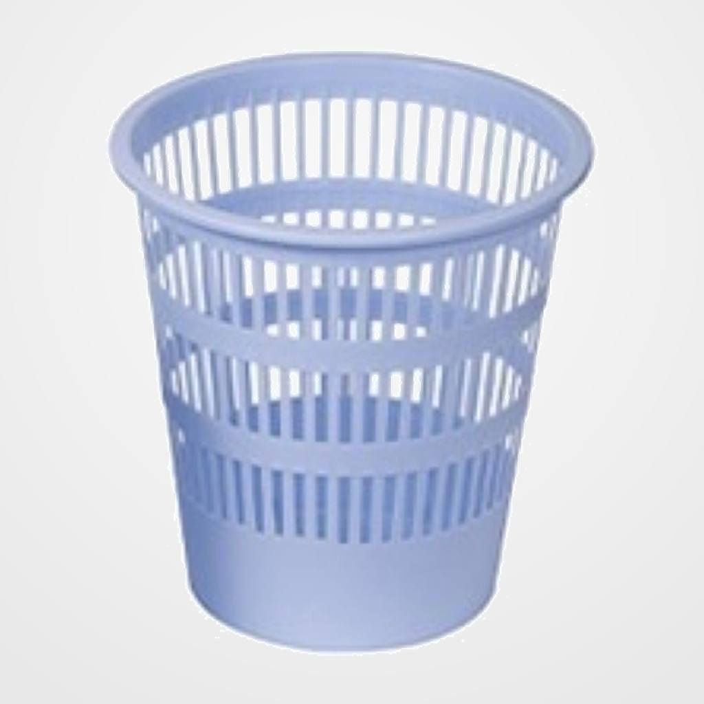 PAPELERA PLASTICO REJILLA FAIBO 12 L  AZUL PASTEL