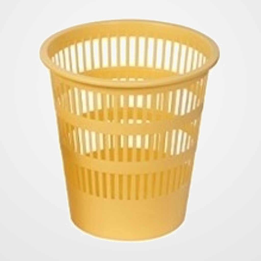 [14401467] PAPELERA PLASTICO REJILLA FAIBO 12 L AMARILLO PASTEL