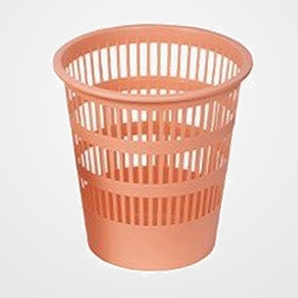 PAPELERA PLASTICO REJILLA FAIBO 12 L NARANJA PASTEL