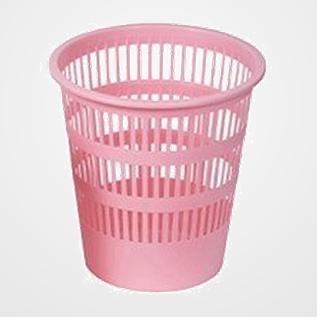PAPELERA PLASTICO REJILLA FAIBO 12 L ROSA PASTEL