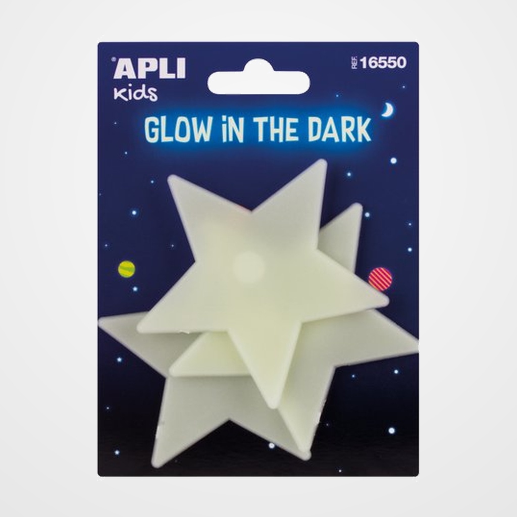 PEGATINAS APLI LUMINISCENTES ESTRELLAS BLISTER DE 3
