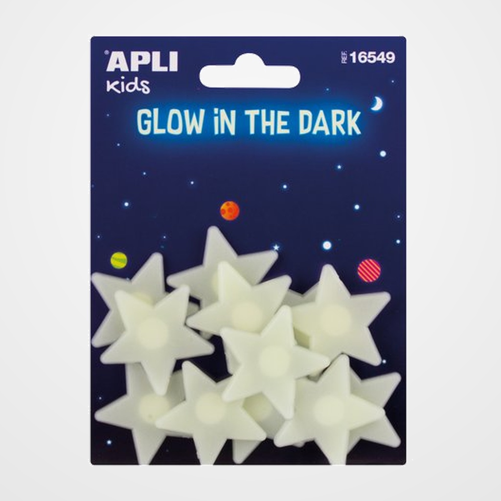 PEGATINAS APLI LUMINISCENTES ESTRELLAS PEQUEÑAS BLISTER DE 12