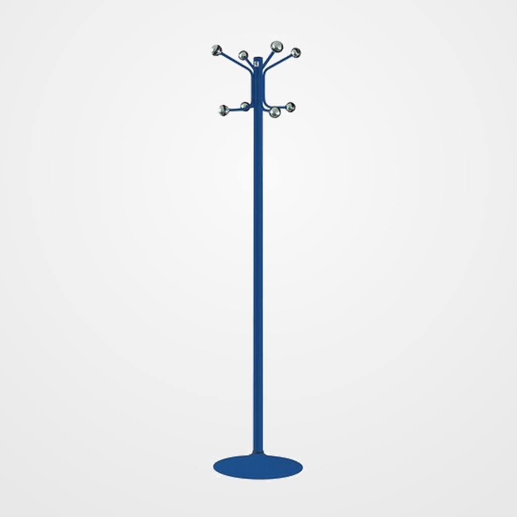 PERCHERO CILINDRO PIE METALICO H-12 8 BOLAS 175x37 AZUL