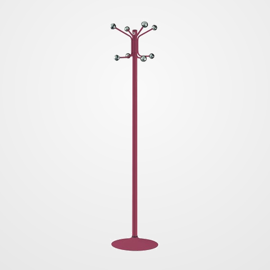 PERCHERO CILINDRO PIE METALICO H-12 8 BOLAS 175x37 BURDEOS