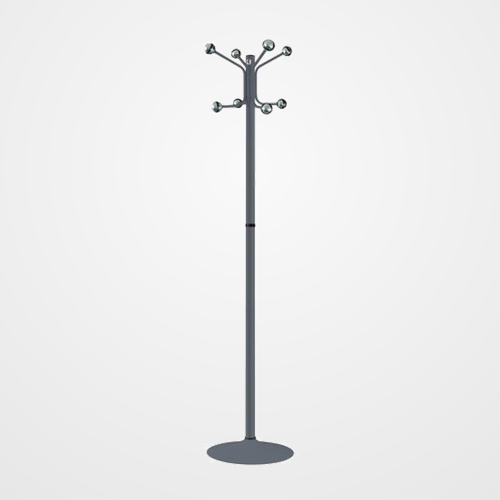 PERCHERO CILINDRO PIE METALICO H-12D 8 BOLAS 175x37 DESMONTABLE GRAFITO