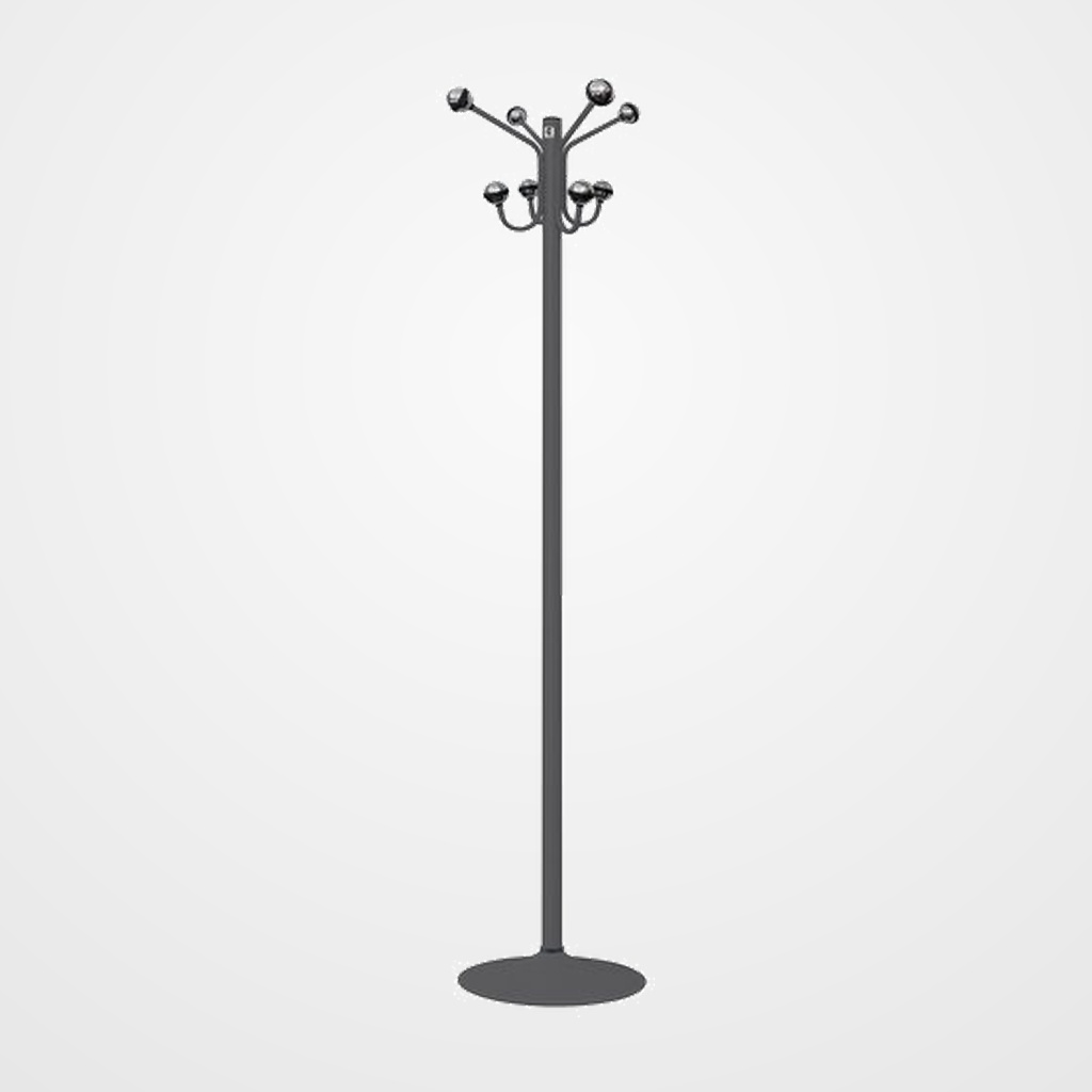 PERCHERO CILINDRO PIE METALICO H-16 8 BOLAS 175x37 GRAFITO