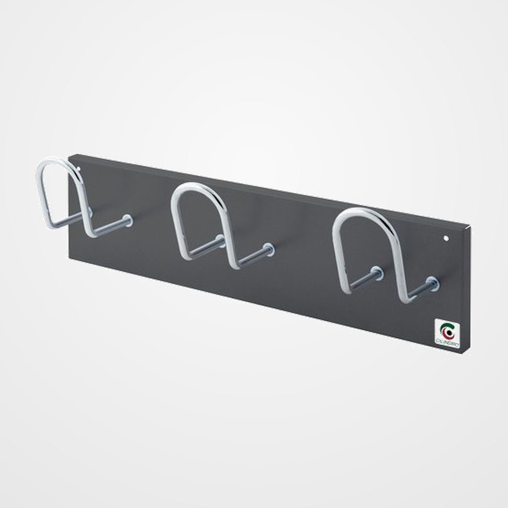 [16201397] PERCHERO PARED CLINDRO H-13 3 COLGADORES GRAFITO