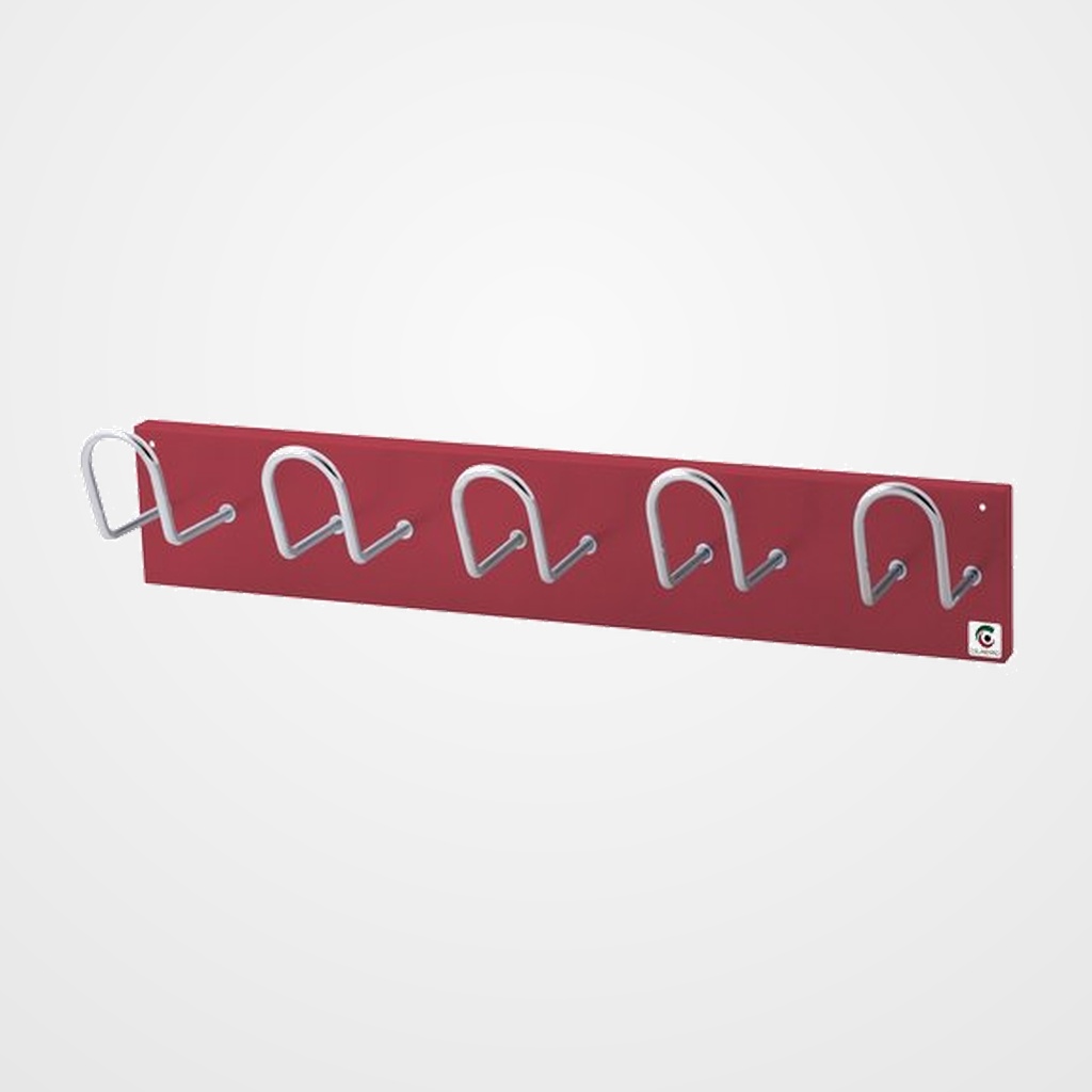 [16201409] PERCHERO PARED CLINDRO H-15 5 COLGADORES BURDEOS