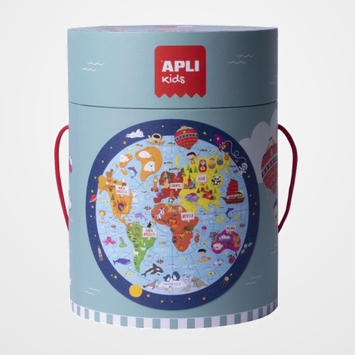 PUZLE EDUCATIVO APLI KIDS 48 PIEZAS CIRCULAR MAPAMUNDI (+5 años)